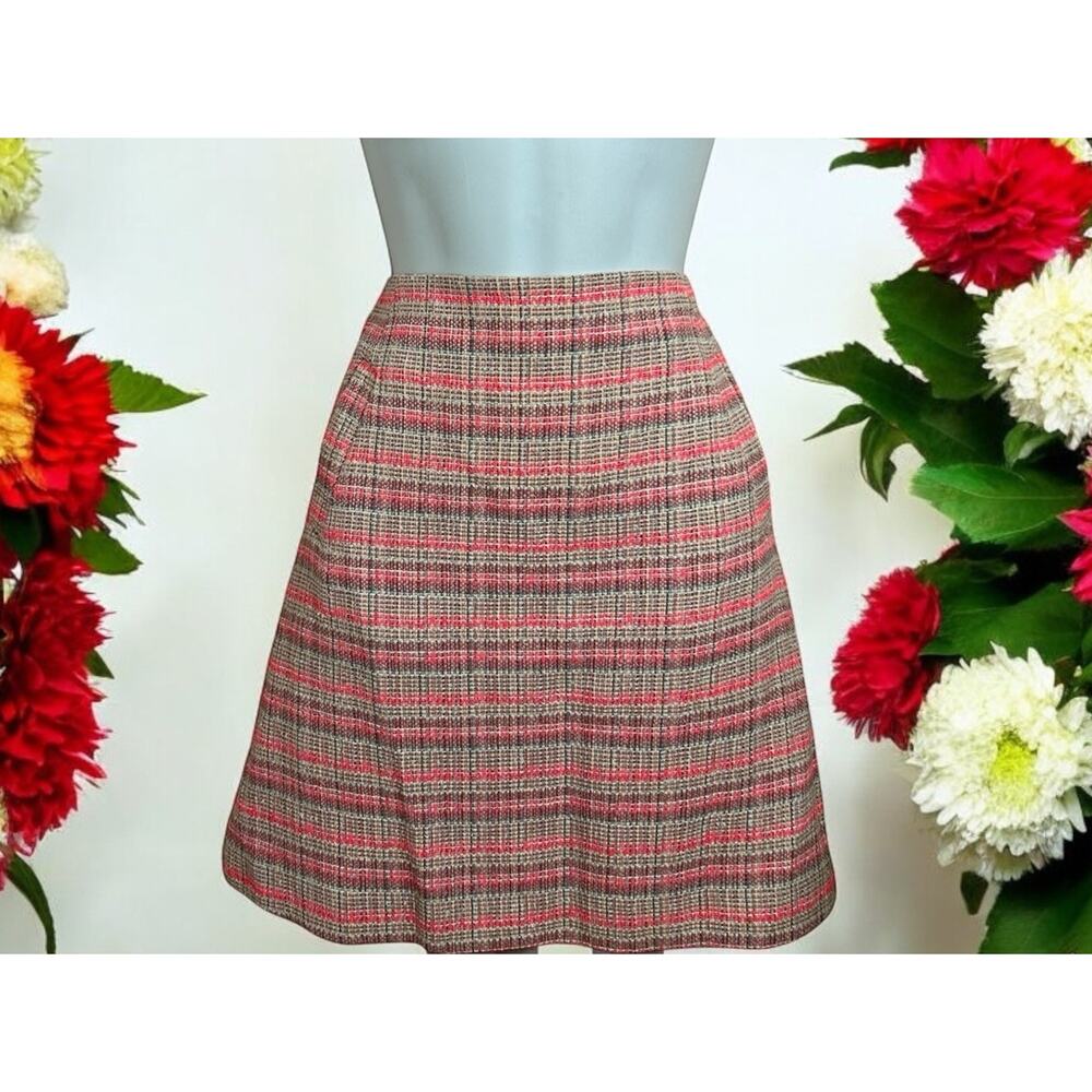 Halogen Pink Tweed Skirt Sz 8 Short Lined Front Pockets Career Wear Coquette